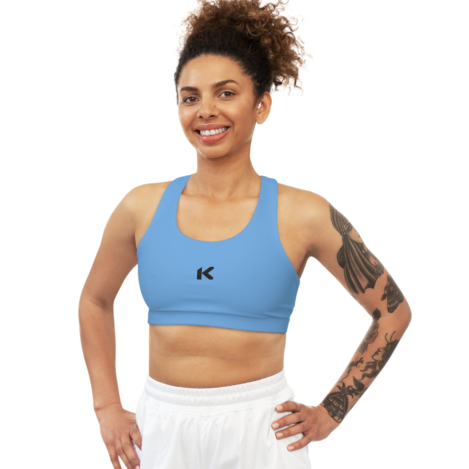 KAOS BLUE Seamless Sports Bra - Kaos Crew Clothing 