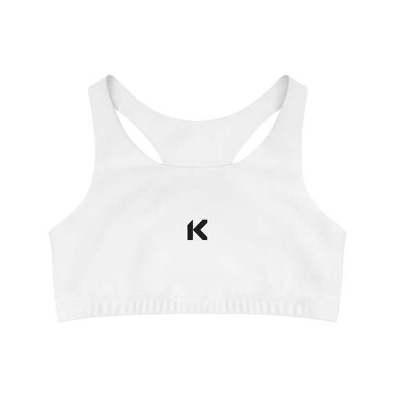 KAOS WHITE Seamless Sports Bra - Kaos Crew Clothing 