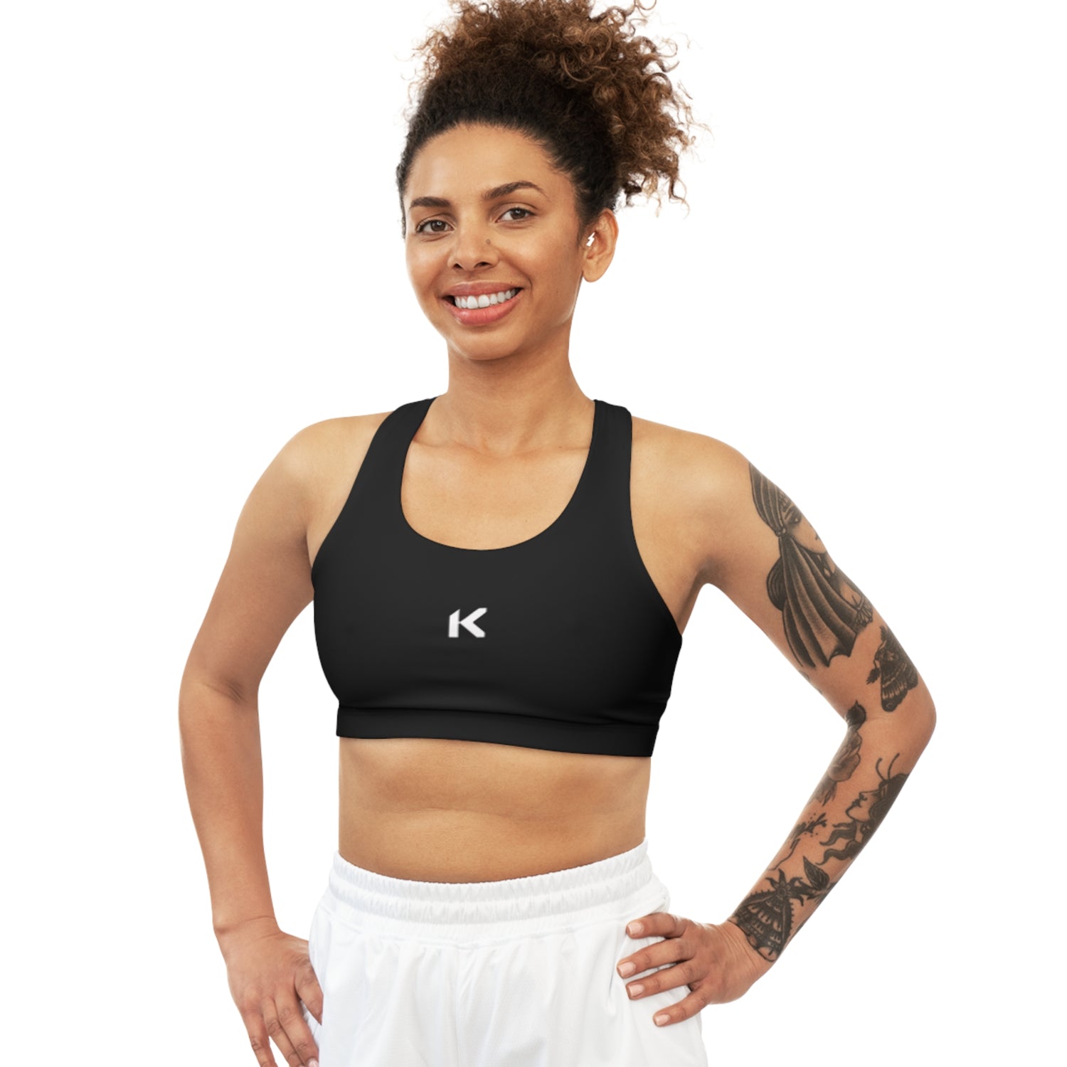 KAOS BLACK Seamless Sports Bra - Kaos Crew Clothing 